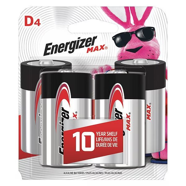Max D Alkaline Battery, 4 PK, Energizer, Mfr#: E95BP-4