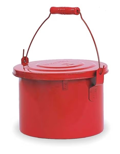 Bench Can, 1 Gal., Galvanized Steel, Red, Eagle Mfg, Mfr#: B604