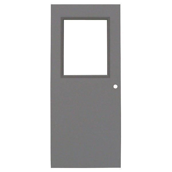 Half Glass Steel Door, Non Handed, 84 in H, 36 in W, 1 3/4 in Thick, 18 Gauge Steel, Type: 2, Curries, Mfr#: CD183070CYL-HG