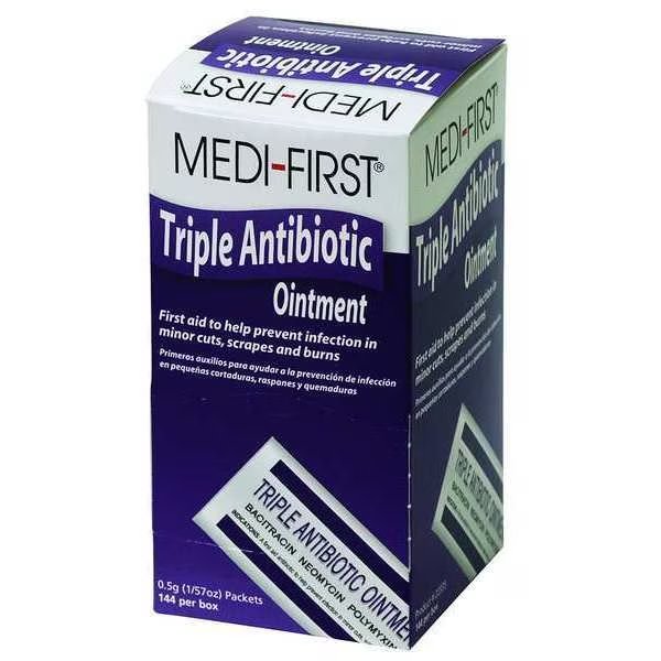 Triple Antibiotic Ointment, 0.03 oz, PK144, Medi-First, Mfr#: 22335