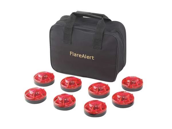 LED Road Flare Kit, 1 Watt, Red, Flarealert, Mfr#: B8RBP1ONLY