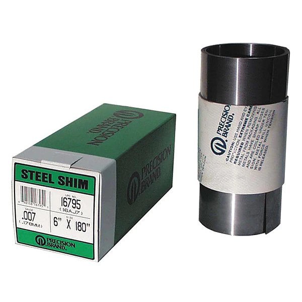 Shim Stock, Roll, Cold Low Steel, 0.0070 In, Precision Brand, Mfr#: 16370
