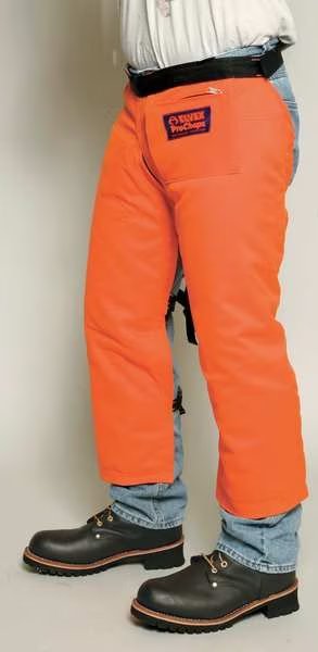 Chainsaw Chaps, Orange, Nylon, 33 in Length, Delta Plus, Mfr#: WELJE94233