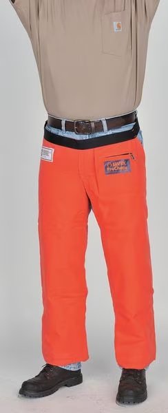 Chainsaw Chaps, Orange, Nylon, 36 in Length, Delta Plus, Mfr#: WELJE94236