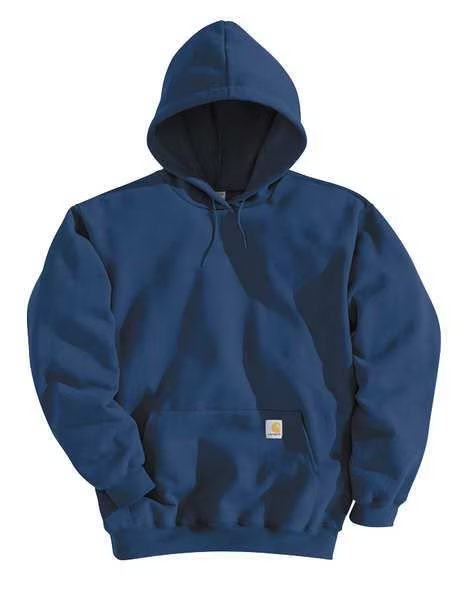 Hooded Sweatshirt, Navy, 50 Cotton/50 PET, XL, Carhartt, Mfr#: K121-472 XLG REG