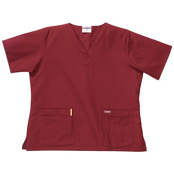 Scrub Shirt, L, Wine, Womens, Landau, Mfr#: 8219RWPLRG