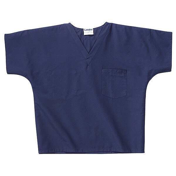 Scrub Shirt, M, Navy, Unisex, Landau, Mfr#: 7502BNPMED