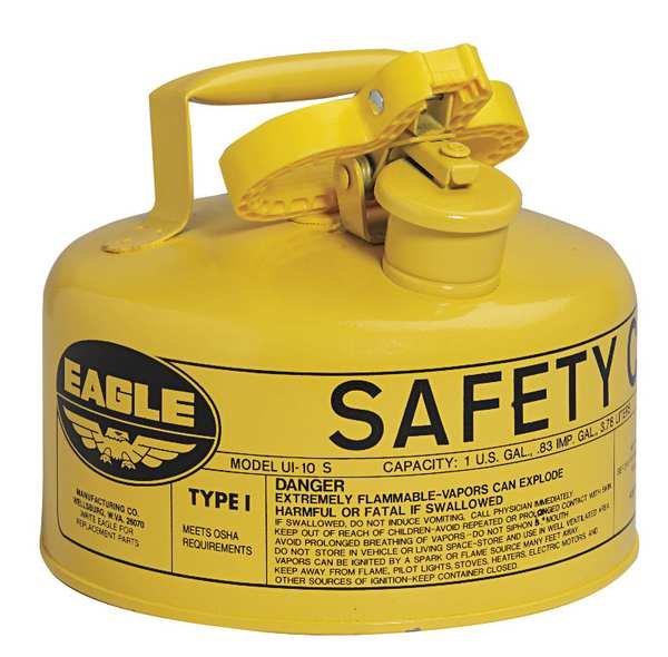 1 gal Yellow Galvanized Steel Type I Safety Can Diesel, Eagle Mfg, Mfr#: UI10SY