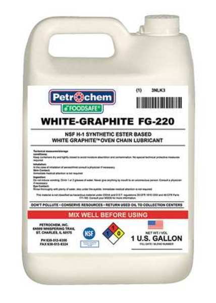Food Grade White Graphite Lube, ISO 220, Petrochem, Mfr#: FOODSAFE WHITE-GRAPHITE FG-220