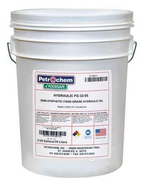 Food Grade SemiSyn Hydraulic Oil, ISO 32, Petrochem, Mfr#: FOODSAFE HYDRAULIC FG-32-005