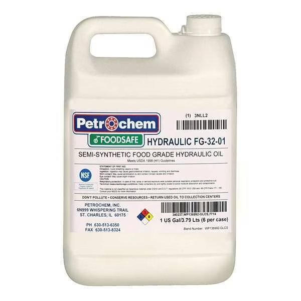 Food Grade SemiSyn Hydraulic Oil, ISO 32, Petrochem, Mfr#: FOODSAFE HYDRAULIC FG-32-001