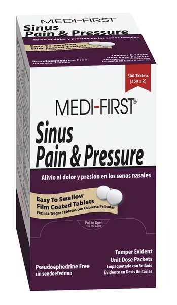 Sinus Pain and Pressure, Tablet, PK100, Medi-First, Mfr#: 81933