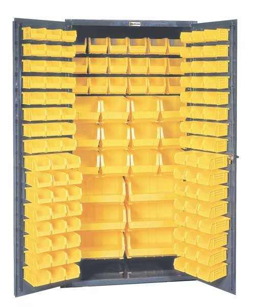Extra-Heavy Duty Bin Cabinet, 36 in W, 72 in H, 24" D, 132 Bins, Durham Mfg, Mfr#: 3501-BDLP-132-95
