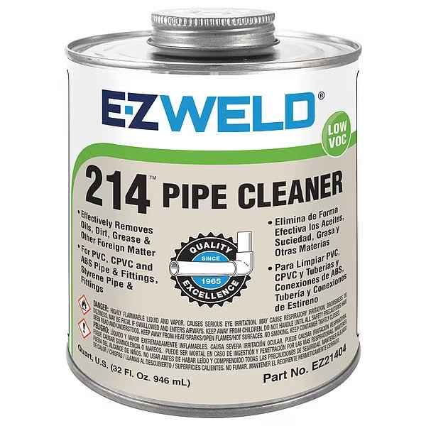 Pipe Cleaner, 32 Oz, Clear, Ez Weld, Mfr#: 21404