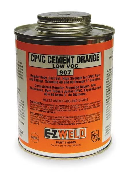 CPVC Cement, 16 Oz, Orange, Ez Weld, Mfr#: 20703
