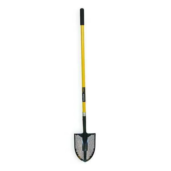 #2 14 ga Forward Turn Step Round Point Mud/Sifting Shovel, Steel Blade, 48 in L Yellow, Seymour Midwest, Mfr#: 49500GR