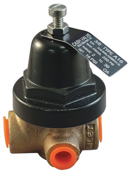 Pressure Regulator, 3/8 In, 2 to 30 psi, Cash Valve, Mfr#: A16-BWLASBBF01-D1-0016