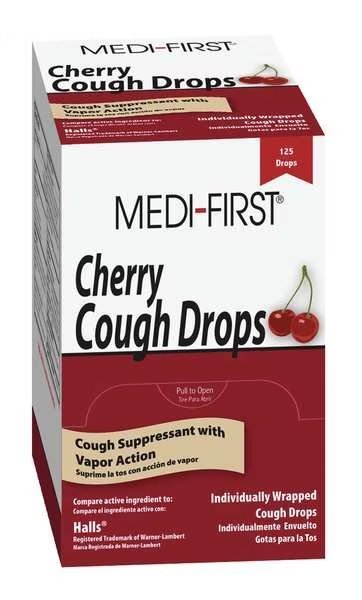 Cough Drops, Lozenge, 7.6mg, PK125, Medi-First, Mfr#: 81525