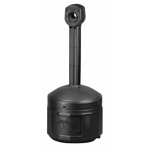 Smokers Cease-Fire Cigarette Receptacle, 4 gal, Black, Justrite, Mfr#: 26800D