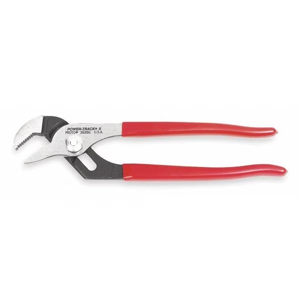 4 5/8 in Straight Jaw Tongue and Groove Plier Serrated, Plastic Grip, Proto, Mfr#: J261SG