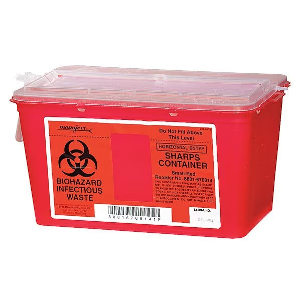 Sharps Container, 1 Gal., Chimney Top, PK5, Covidien, Mfr#: SCSM019236