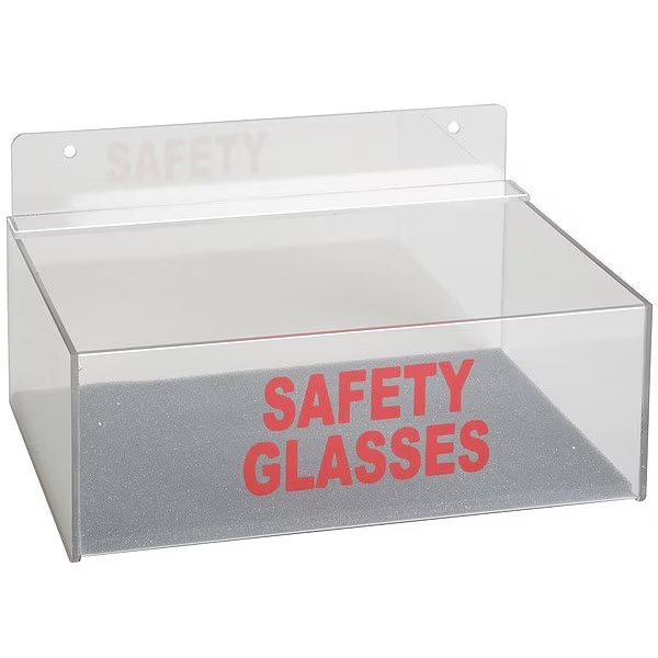 Saf Glss Hldr, Tray, Clr, Acryl, Wall Mtg, EnjoyTool Select, Mfr#: 3TCA7