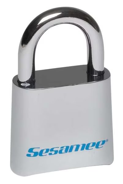 Combination Padlock, Bottom, Silver, Sesamee, Mfr#: KCR0436