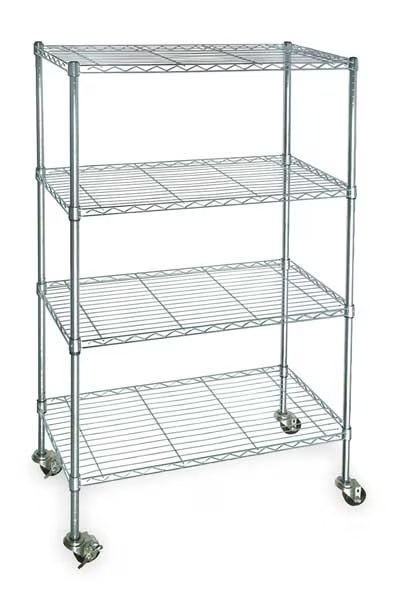 Wire Cart, 4 Shelf, Zinc, 60x18x67 In., EnjoyTool Select, Mfr#: 3TPC4