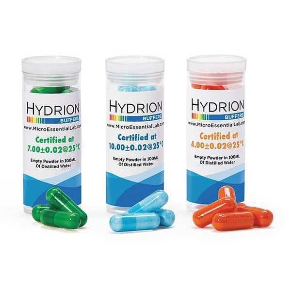 Buffer Capsule Set, pH, 4.0, 7.0, 10.0, Micro Essential, Mfr#: CC471V