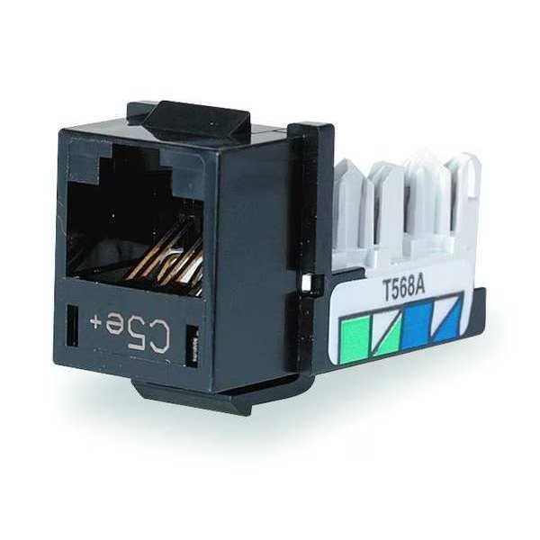 Jack, Black, Cat6, Rj45, Hubbell Premise Wiring, Mfr#: HXJ6BK