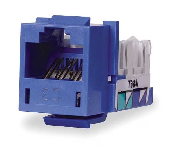 Jack, Blue, Cat6, Rj45, Hubbell Premise Wiring, Mfr#: HXJ6B