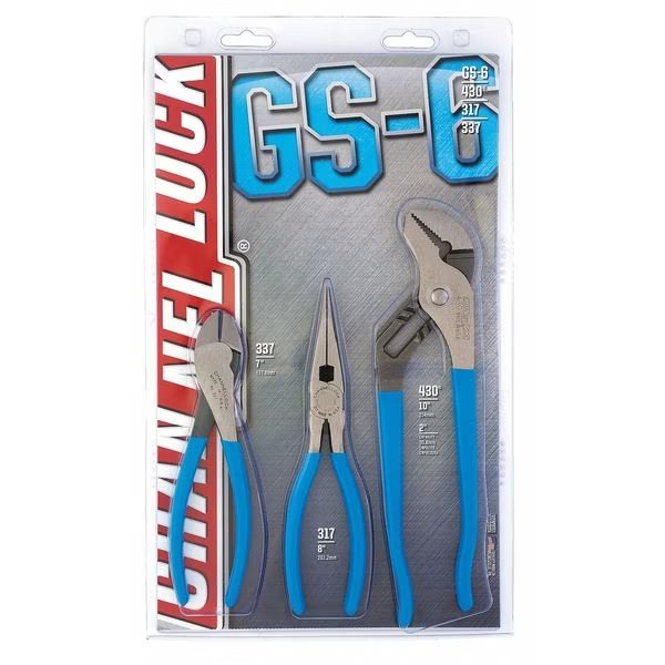 3 Piece Gift Sets Plastic Grip Plier Set Dipped Handle, Channellock, Mfr#: GS-6