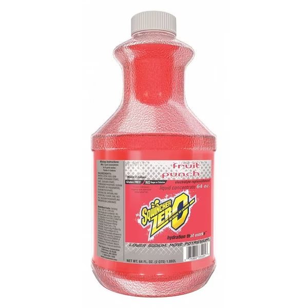 Sports Drink Mix, 64 oz., Liquid Concentrate, Sugar Free, Fruit Punch, Sqwincher, Mfr#: 159050102