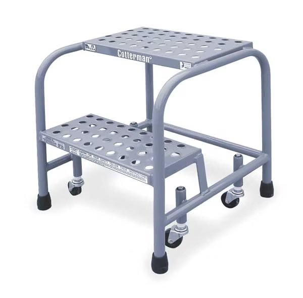 20 in H Steel Rolling Step, 2 Steps, 450 lb Load Capacity, Cotterman, Mfr#: 1002N1818A6E10B3C1P1