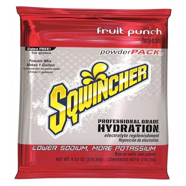 Sports Drink Mix, 9.5 oz., Mix Powder, Regular, Fruit Punch, 20 PK, Sqwincher, Mfr#: 159016005