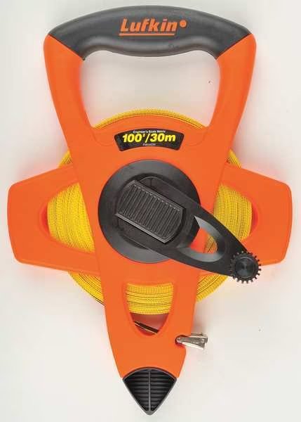 1/2" x 30m/100' Fiberglass SAE/Metric Dual Sided Engineer's Tape Measure, Crescent Lufkin, Mfr#: FM030DM