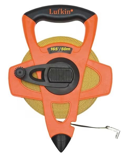 1/2" x 50m/164' Fiberglass SAE/Metric Dual Sided Tape Measure, Crescent Lufkin, Mfr#: FM050CME