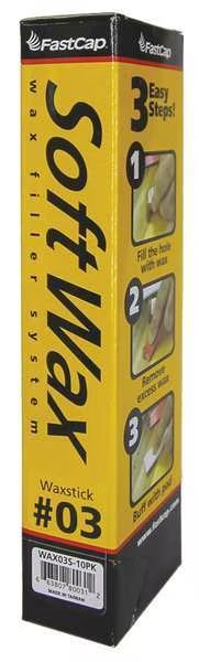 Soft Wax Filler System, 1 oz, Refill Stick, Beige, Soft Wax, Fastcap, Mfr#: WAX03S-10PK