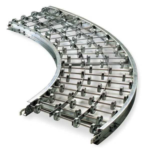 Skatewheel Conveyor, 90 Curve, 18in. W, Ashland Conveyor, Mfr#: 18X16X90G
