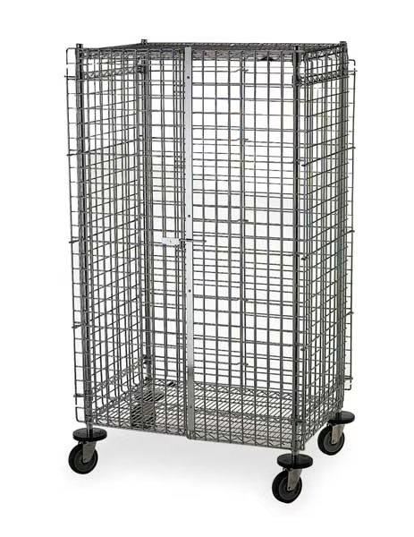 Wire Security Cart with Adjustable Shelves 900 lb Capacity, 27 1/2 in W x 41 in L x 68 in H, Metro, Mfr#: SEC53DC