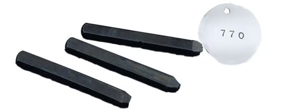 Steel Stamps Set, 2-3/8" Shank L, Steel, 3271, Young Bros Stamp Works, Mfr#: 03271