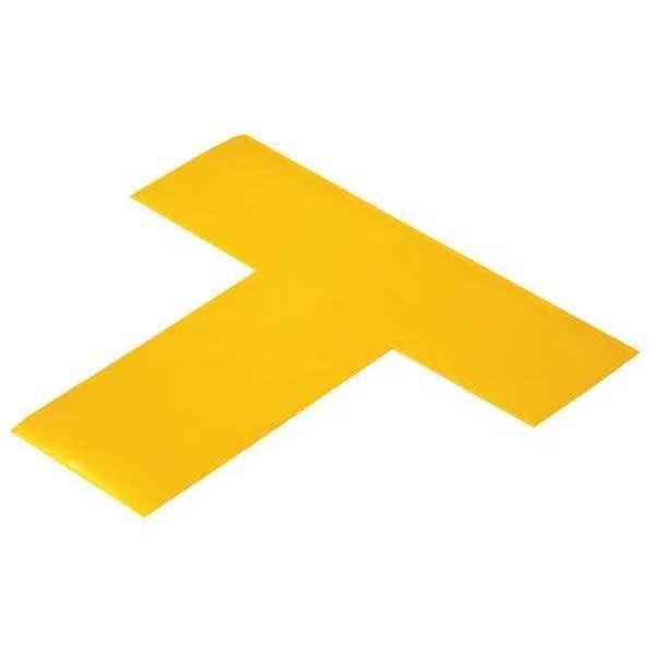 Floor Marking Tape, T, 2In W, 6In L, PK100, Mighty Line, Mfr#: YELLOWT
