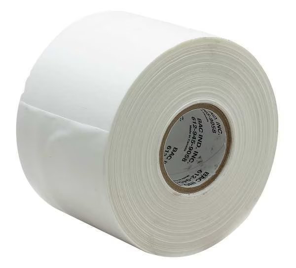Tarp Tape, 3 In x 36 yd, 7.5 mil, White, Bac Industries, Mfr#: TW-108