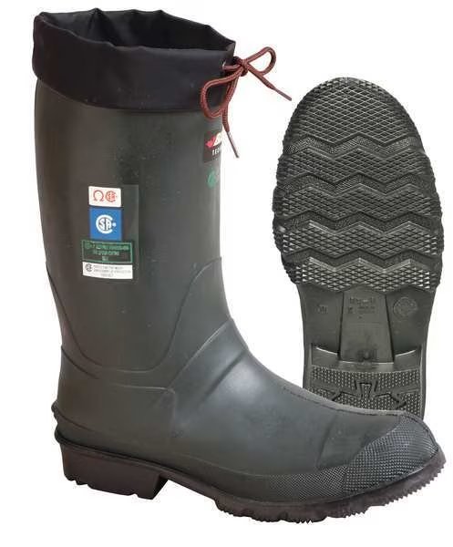 Size 7 Men's Steel Rubber Boot, Green, Baffin, Mfr#: 8563-0000-394
