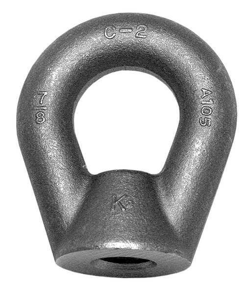 Oval Eye Nut, 1"-8 Thread Size, 1-11/16 in Thread Lg, Steel, Black Oxide, Ken Forging, Mfr#: EN-10-HD