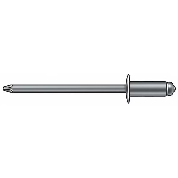 Blind Rivet, Dome Head, 3/16 in Dia., 51/64 in L, Aluminum Body, 250 PK, Stanley Engineered Fastening, Mfr#: AD610ABS200