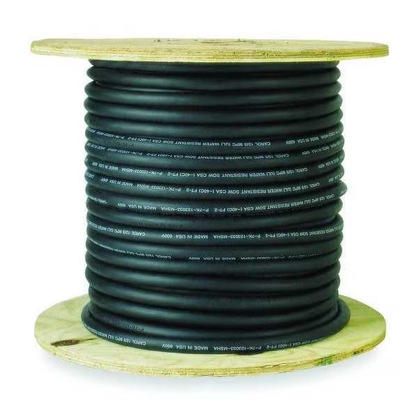 18 AWG 3 Conductor Carolprene Portable Cord 600V 250 ft. BK, Carol, Mfr#: 02769.35T.01