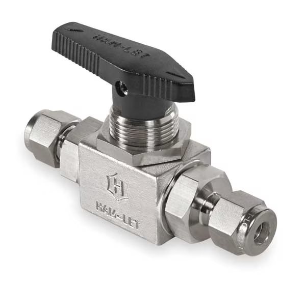 3/8" Compr Stainless Steel Ball Valve Inline, Ham-Let, Mfr#: H-6800-SS-L-3/8-ICSS