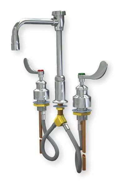 Manual 8" Mount, 3 Hole Laboratory Faucet, Chrome, Watersaver, Mfr#: L2224VB