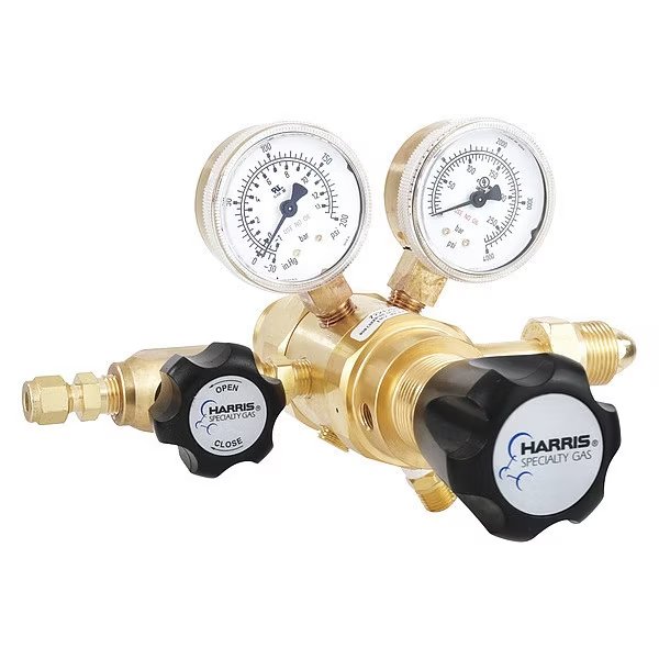 Specialty Gas Lab Regulator, Two Stage, CGA-580, 0 to 125 psi, Use With: Argon, Helium, Nitrogen, Harris, Mfr#: KH1139